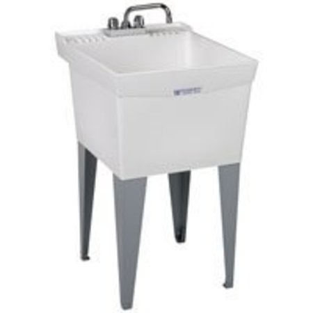 Elm ELM UTILATUB 19CF Laundry Tub Combo Kit, 20 in W x 14-3/8 in D Bowl, Thermoplastic, White 19CF